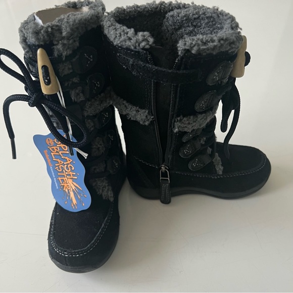 - Timberland Zesta Suede Tall Toddlers Boots Black Leather 84873 Winter Wo… - Picture 1 of 12